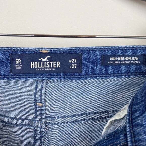 Hollister Distressed High Rise Mom Jeans Raw Hem Size 27 - Picture 8 of 9